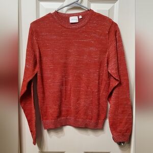 Julia Amory Red Metallic Sweater Size Large